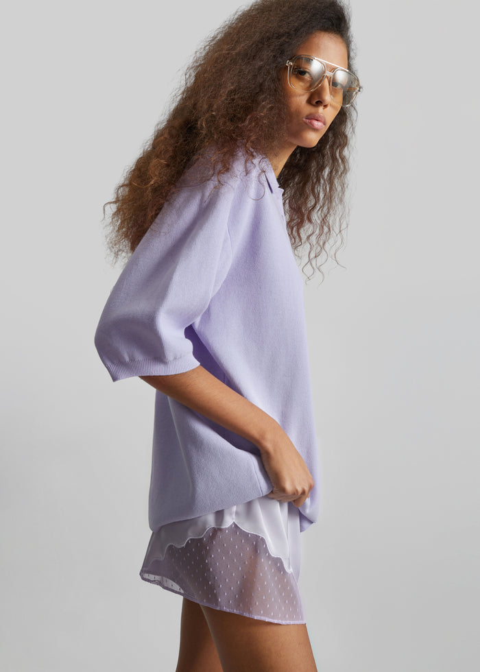 Malmo Satin Mini Shorts - Lavender