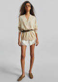 Malmo Satin Mini Shorts - Light Beige