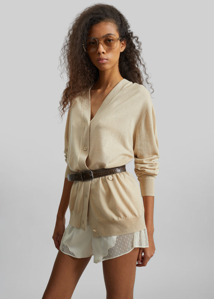 Malmo Satin Mini Shorts - Light Beige