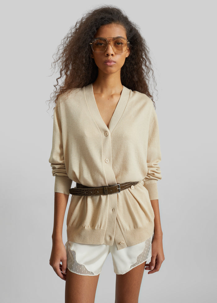 Malmo Satin Mini Shorts - Light Beige