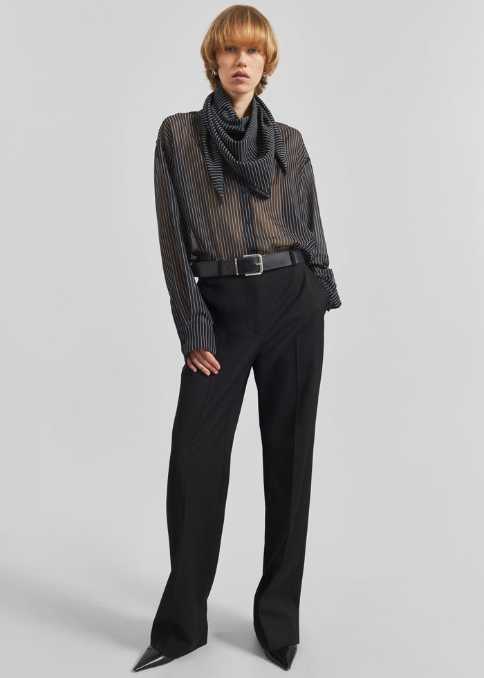 Marais Striped Scarf - Black/White