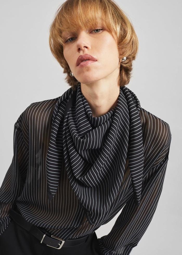 Marais Striped Scarf - Black/White