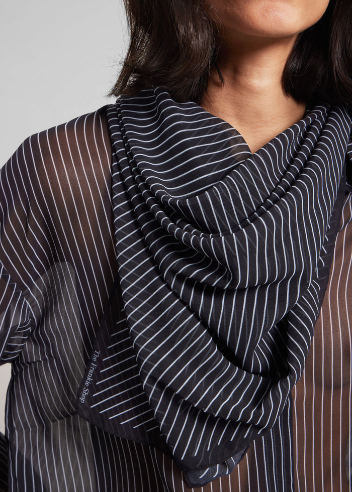 Marais Striped Scarf - Black/White