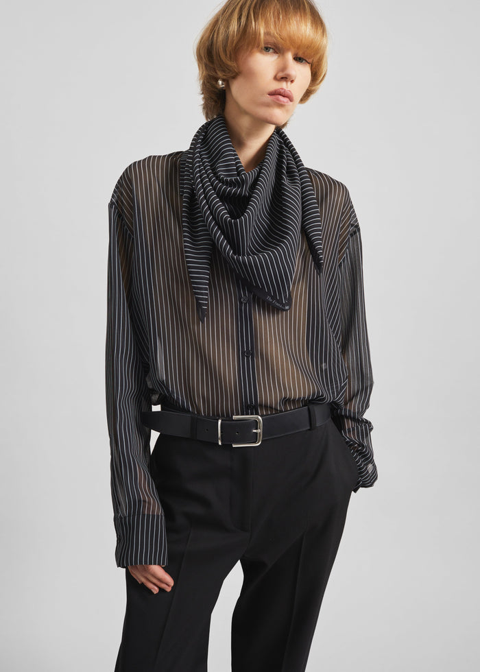 Marais Striped Scarf - Black/White