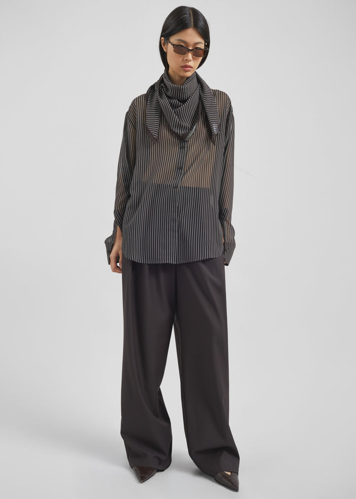 Marais Striped Scarf - Brown/White