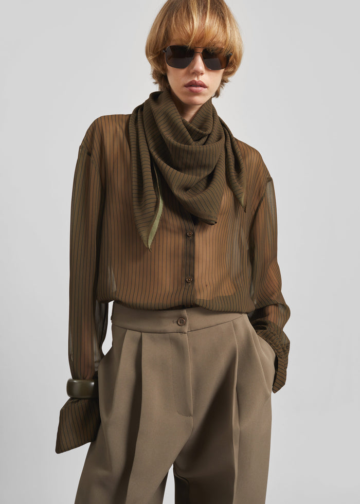 Marais Striped Scarf - Olive/Black