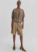 Marfa Linen Bermuda Shorts - Camel