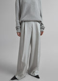 Marfa Pleated Silk Trousers - Grey