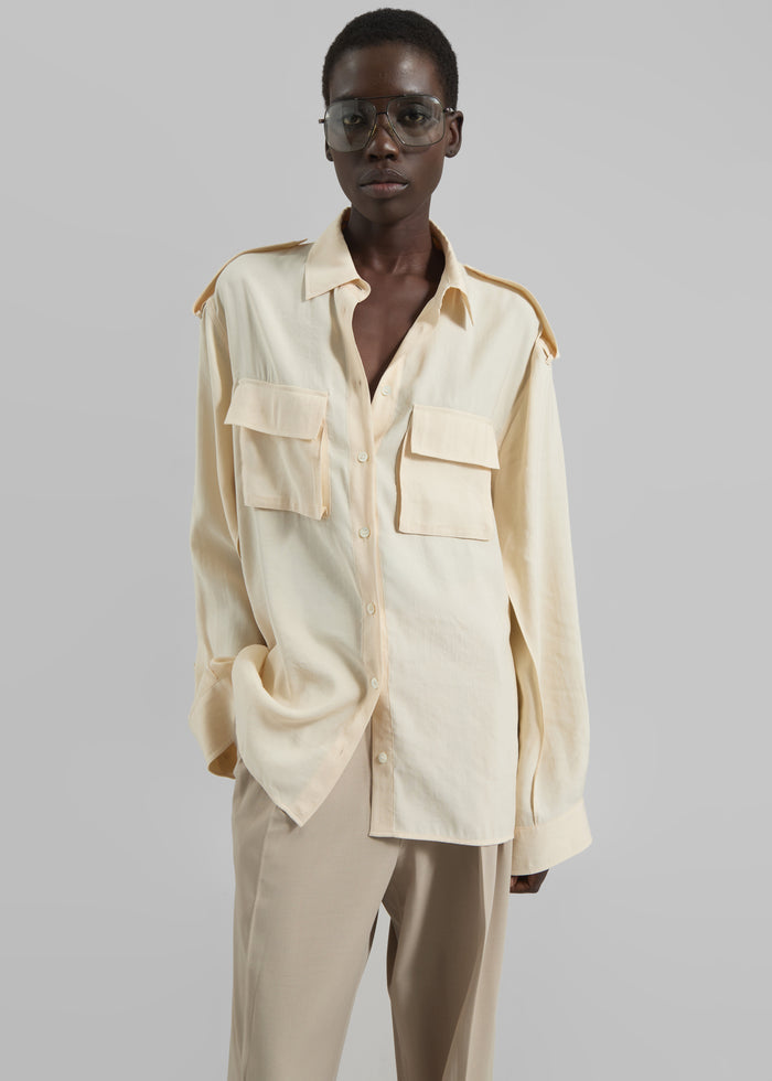 Marlon Button Up Shirt - Beige
