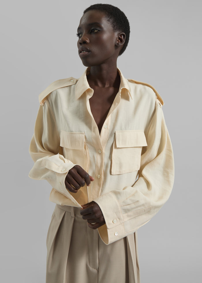 Marlon Button Up Shirt - Beige