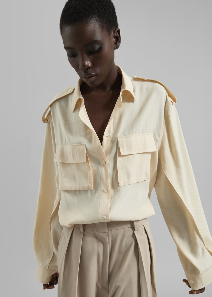 Marlon Button Up Shirt - Beige