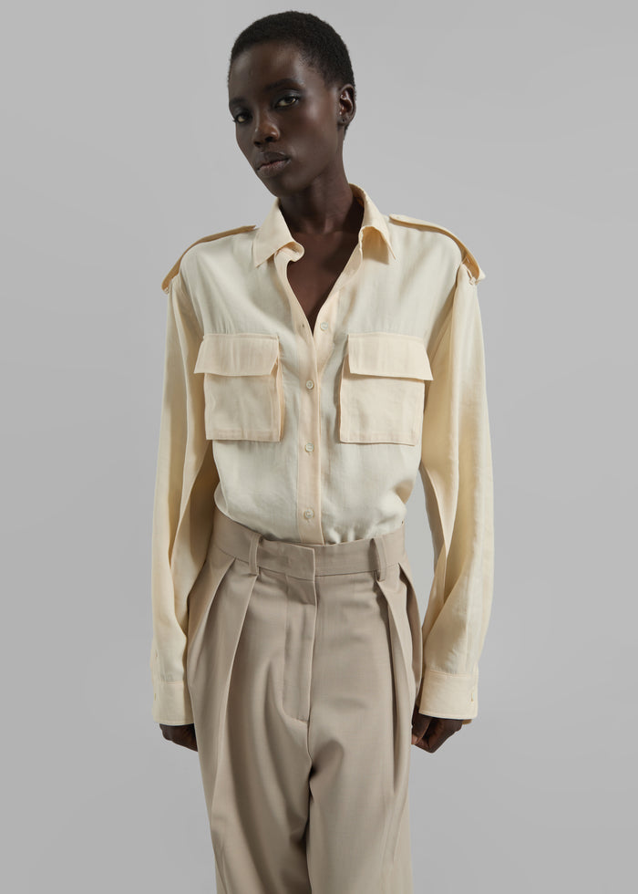 Marlon Button Up Shirt - Beige