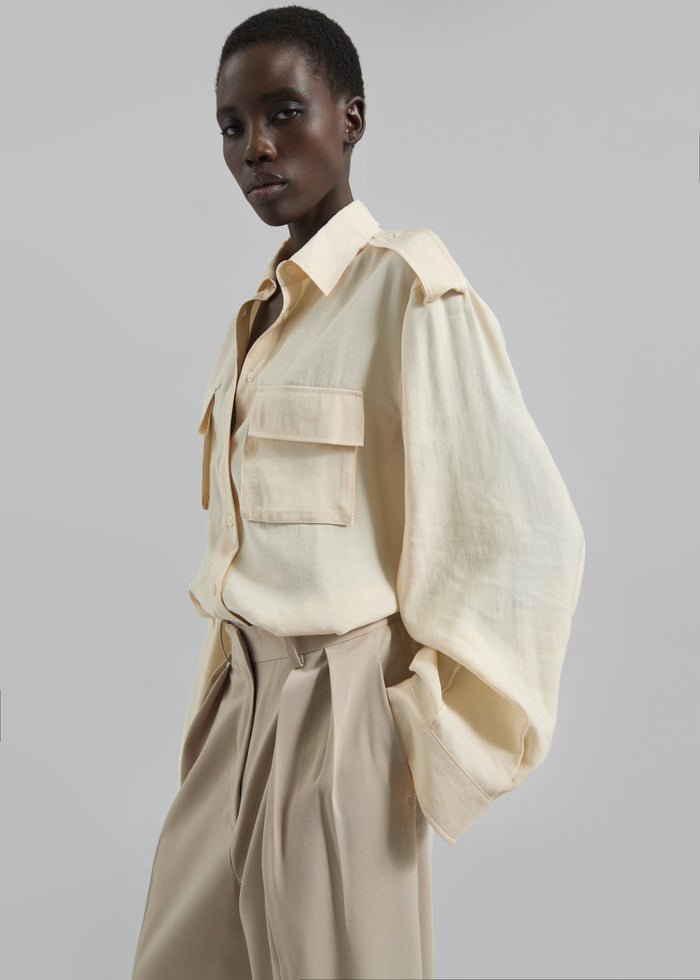 Marlon Button Up Shirt - Beige