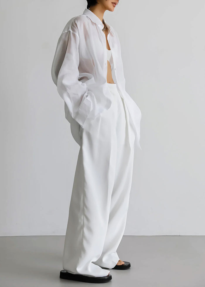Marlow Oversized Linen Shirt - White