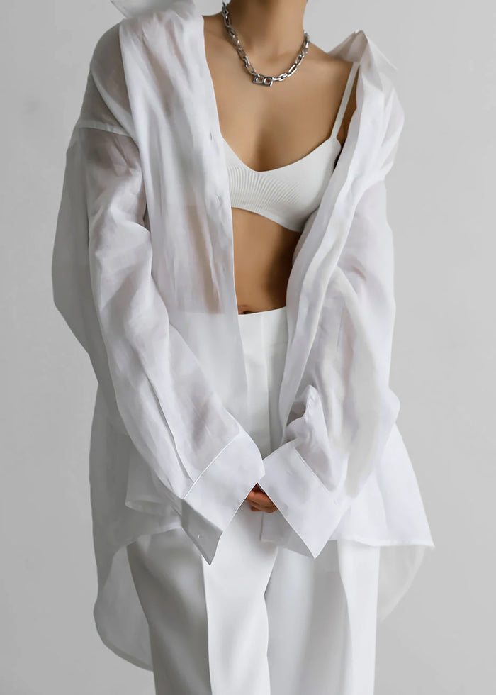 Marlow Oversized Linen Shirt - White