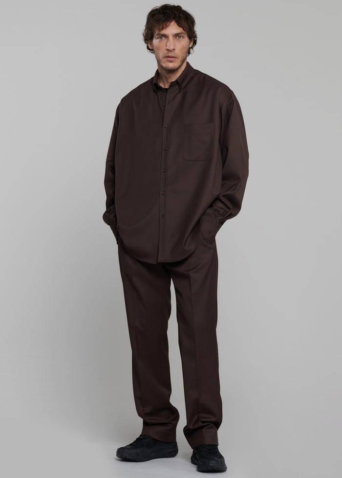 Mason Wool Trousers - Brown