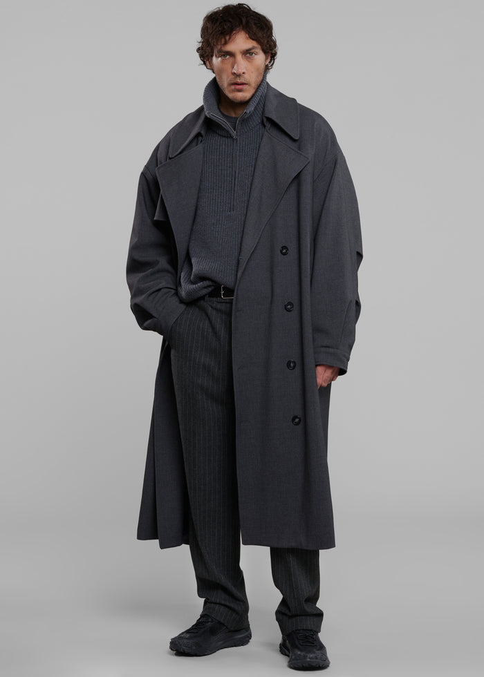 Mason Wool Trousers - Dark Grey/White Pinstripe