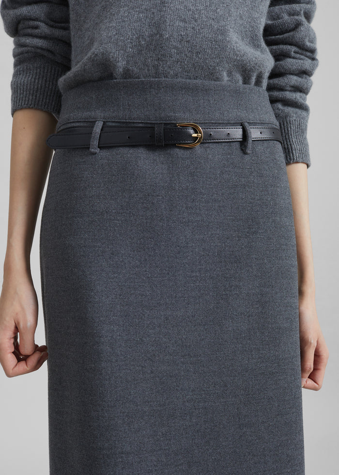 Mauvilly Belted Pencil Skirt - Grey