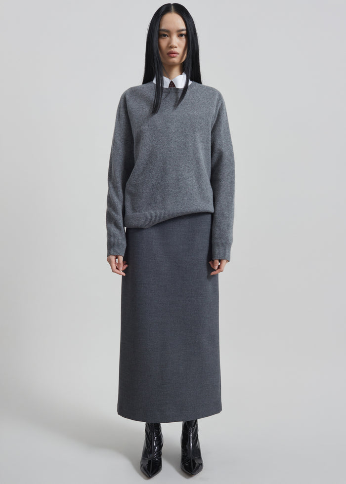 Mauvilly Belted Pencil Skirt - Grey
