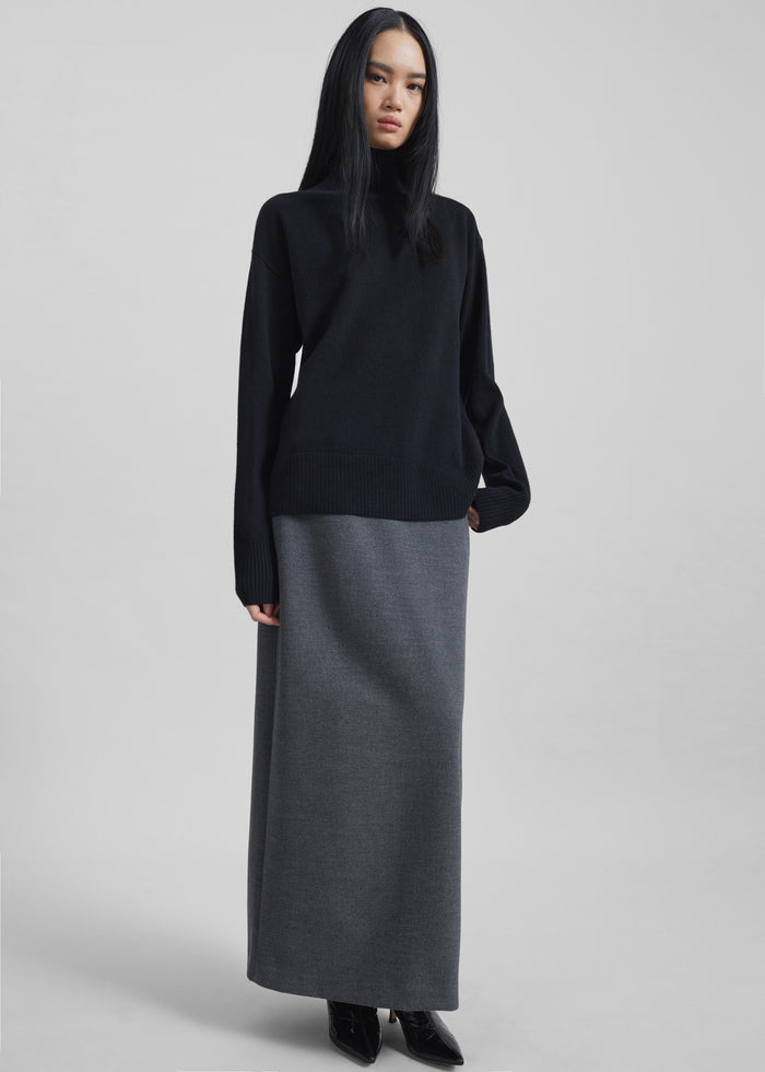 Mauvilly Belted Pencil Skirt - Grey