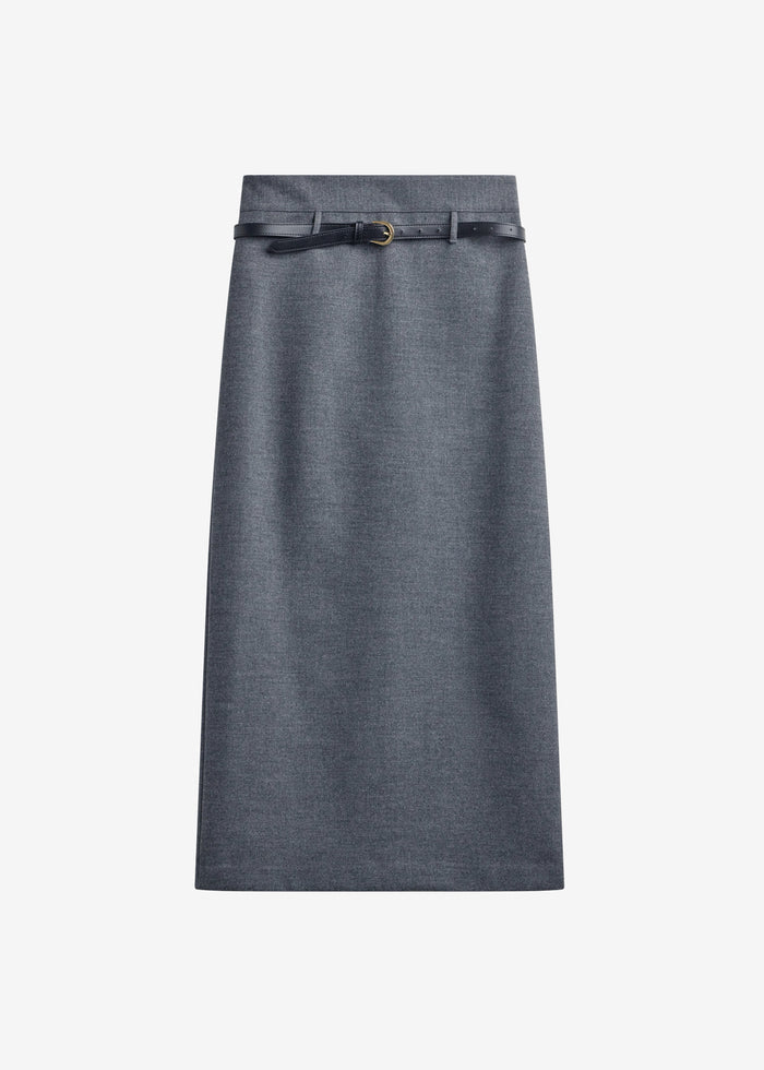 Mauvilly Belted Pencil Skirt - Grey