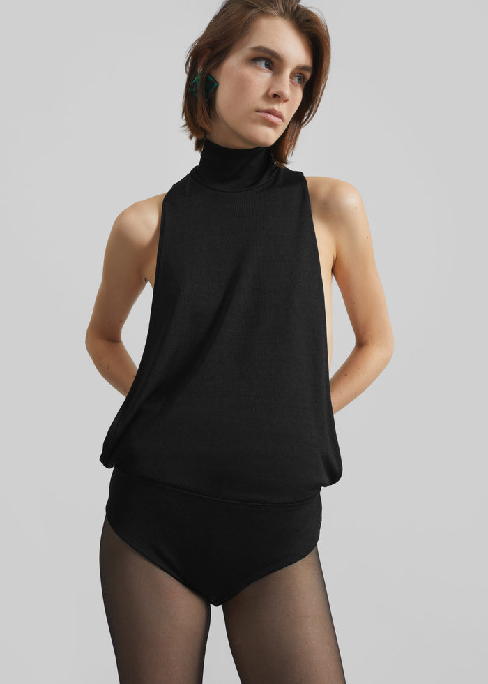 Maxen Mock Neck Bodysuit - Black