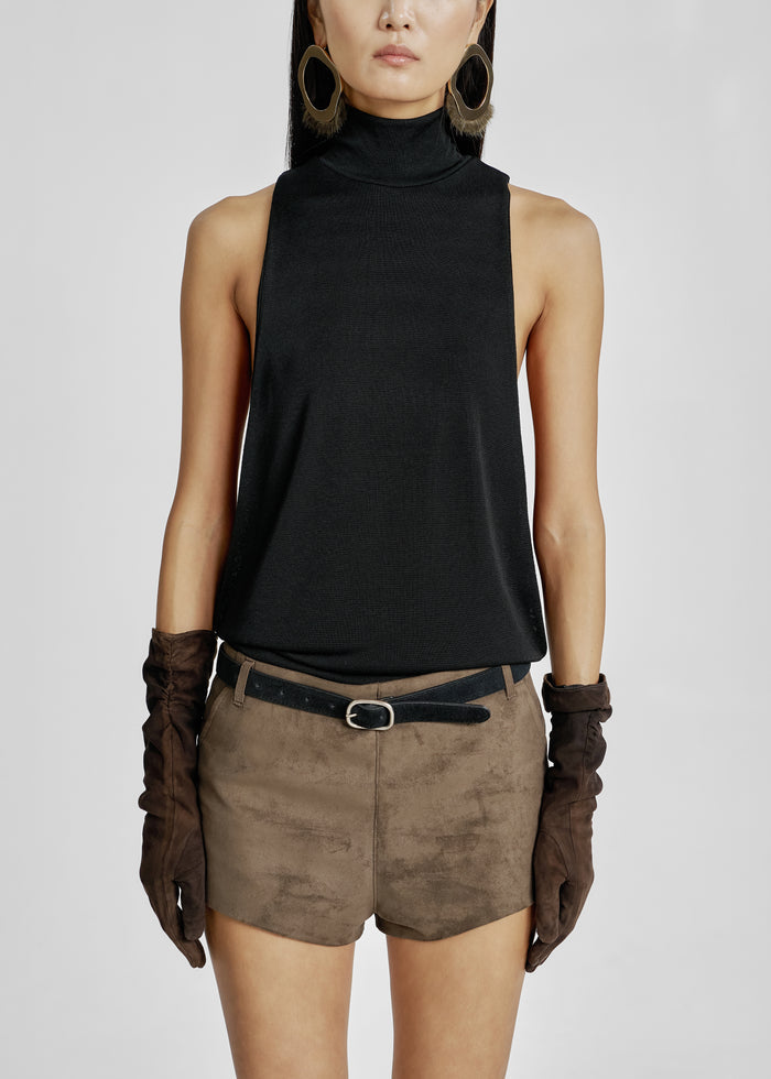Maxen Mock Neck Bodysuit - Black