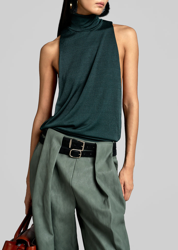 Maxen Mock Neck Bodysuit - Deep Green