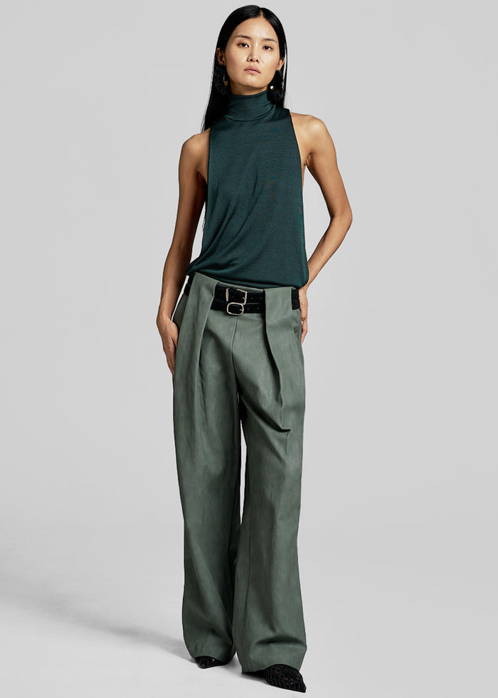 Maxen Mock Neck Bodysuit - Deep Green
