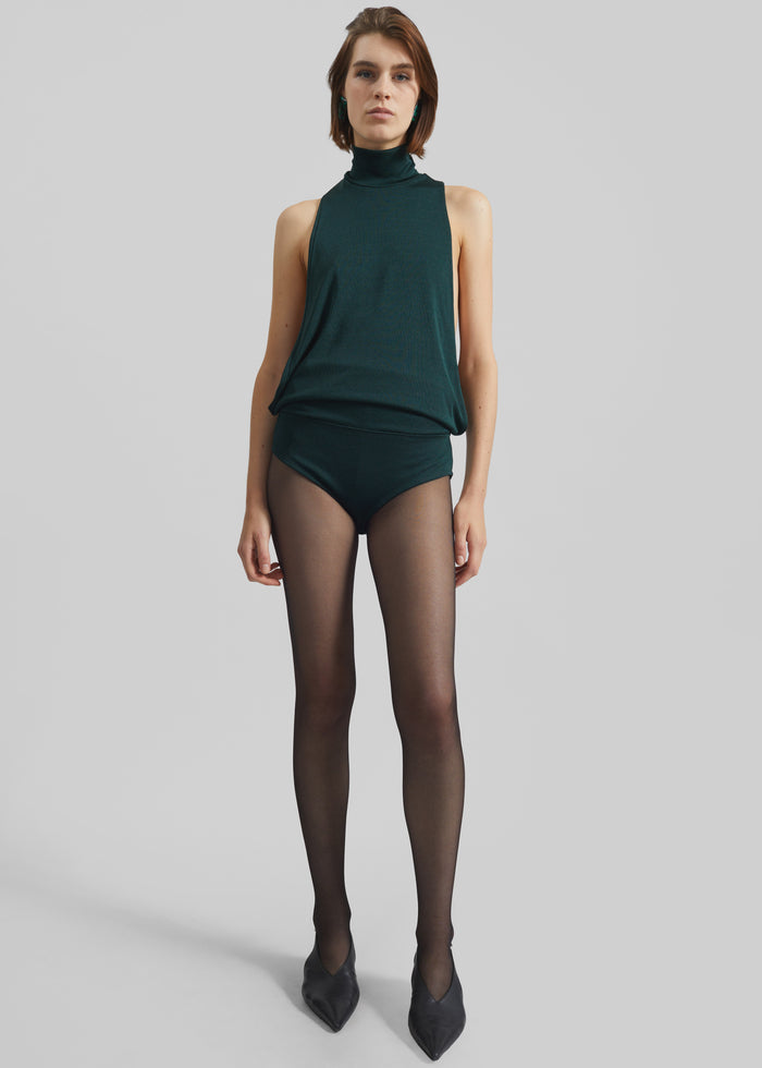 Maxen Mock Neck Bodysuit - Deep Green