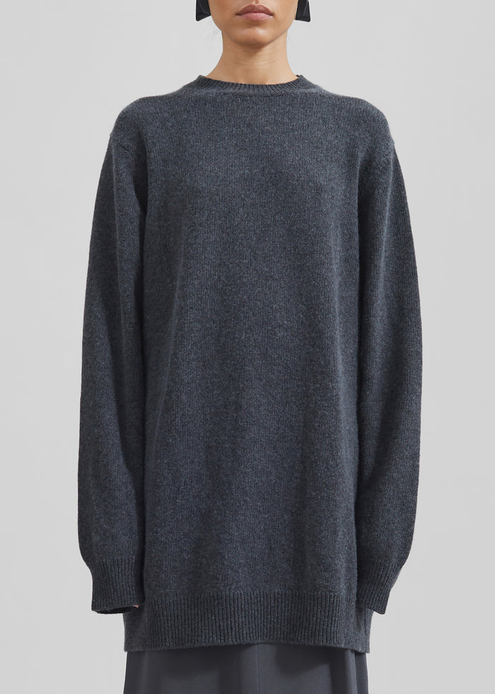 Maxime Knit Sweater Dress - Dark Grey Melange