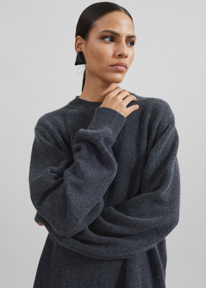 Maxime Knit Sweater Dress - Dark Grey Melange