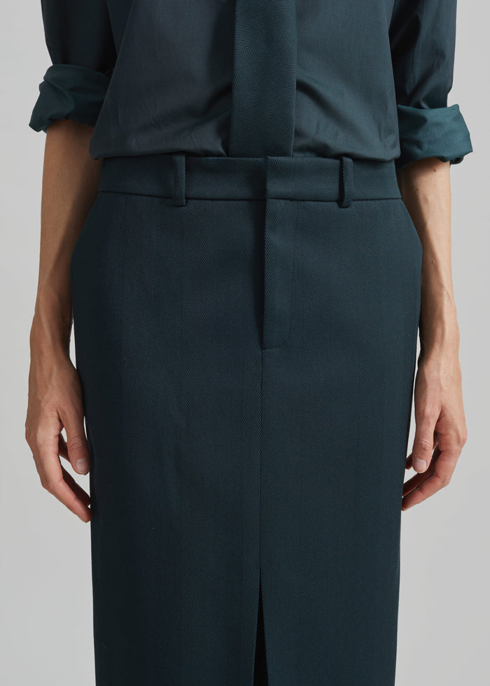 Maybelle Front Slit Pencil Skirt - Bottle Green