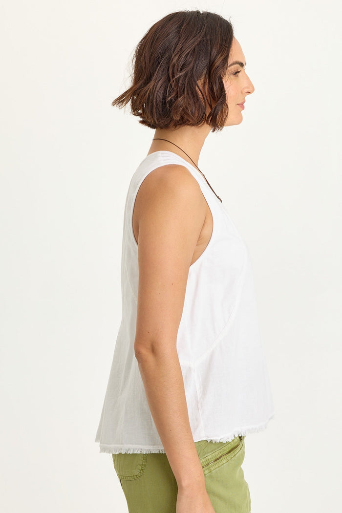 Wearables Mazie Linen/Jersey V-Neck Tank