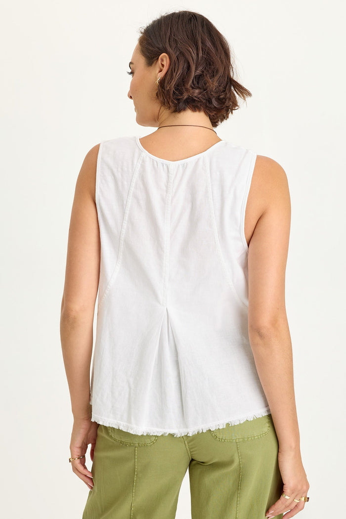 Wearables Mazie Linen/Jersey V-Neck Tank