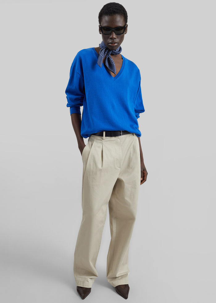 Meera V-Neck Sweater - Cobalt