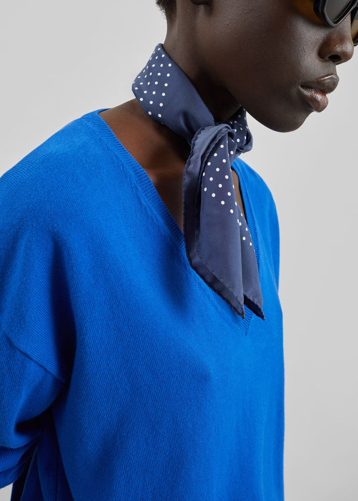Meera V-Neck Sweater - Cobalt