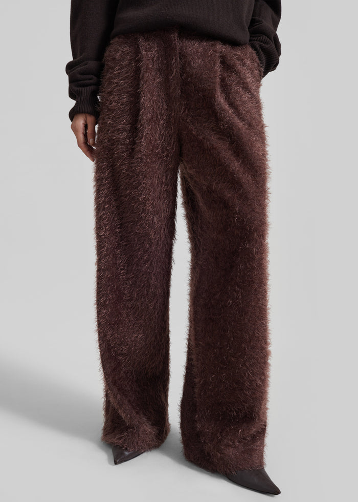 Melker Furry Pants - Mauve Brown