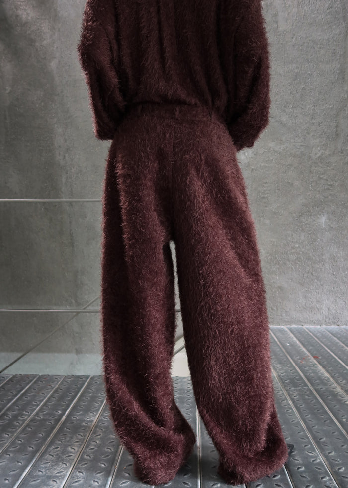 Melker Furry Pants - Mauve Brown