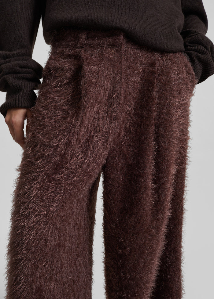 Melker Furry Pants - Mauve Brown