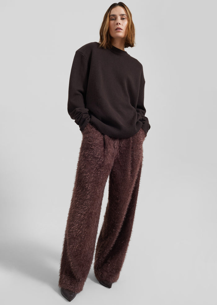 Melker Furry Pants - Mauve Brown
