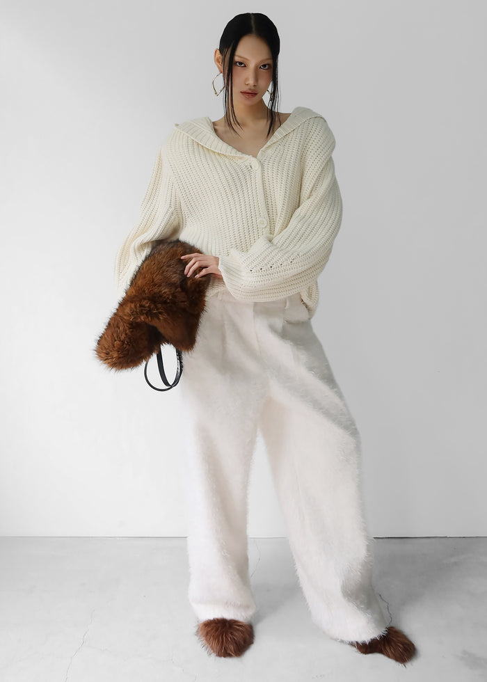 Melker Furry Pants - Off White