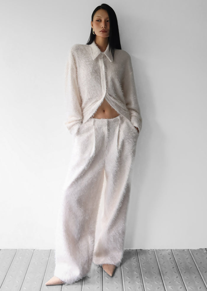 Melker Furry Pants - Off White
