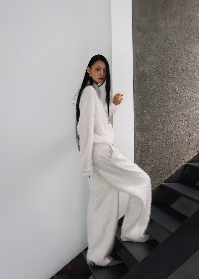 Melker Furry Pants - Off White