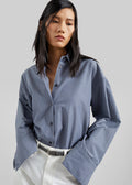 Menton Oversized Shirt - Navy/White Stripe