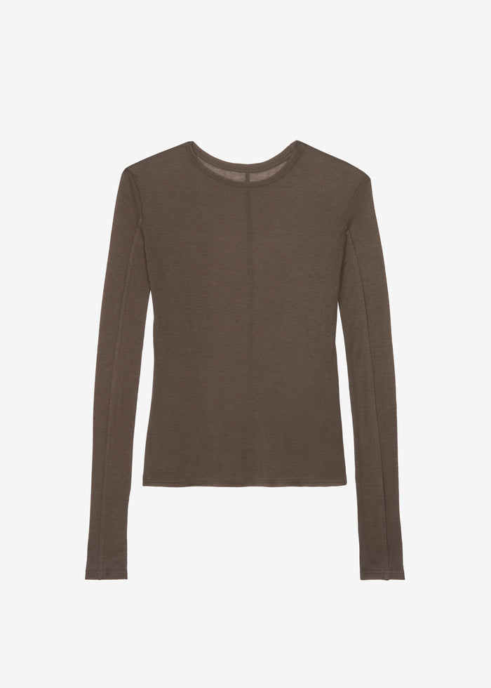 Mesa Sheer Long Sleeve Tee - Brown