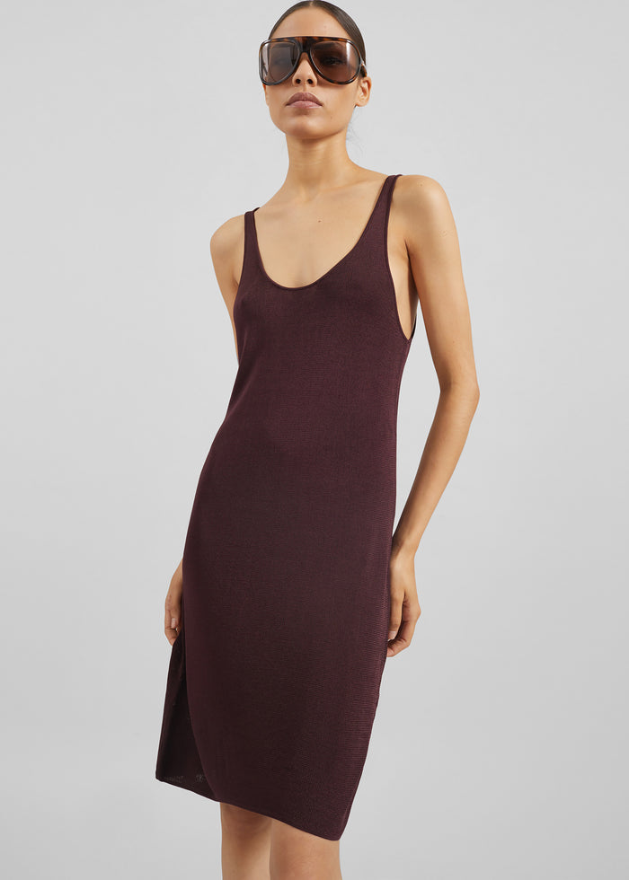 Miami Knit Mini Dress - Burgundy