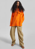 Miery Linen Oversized Shirt - Orange