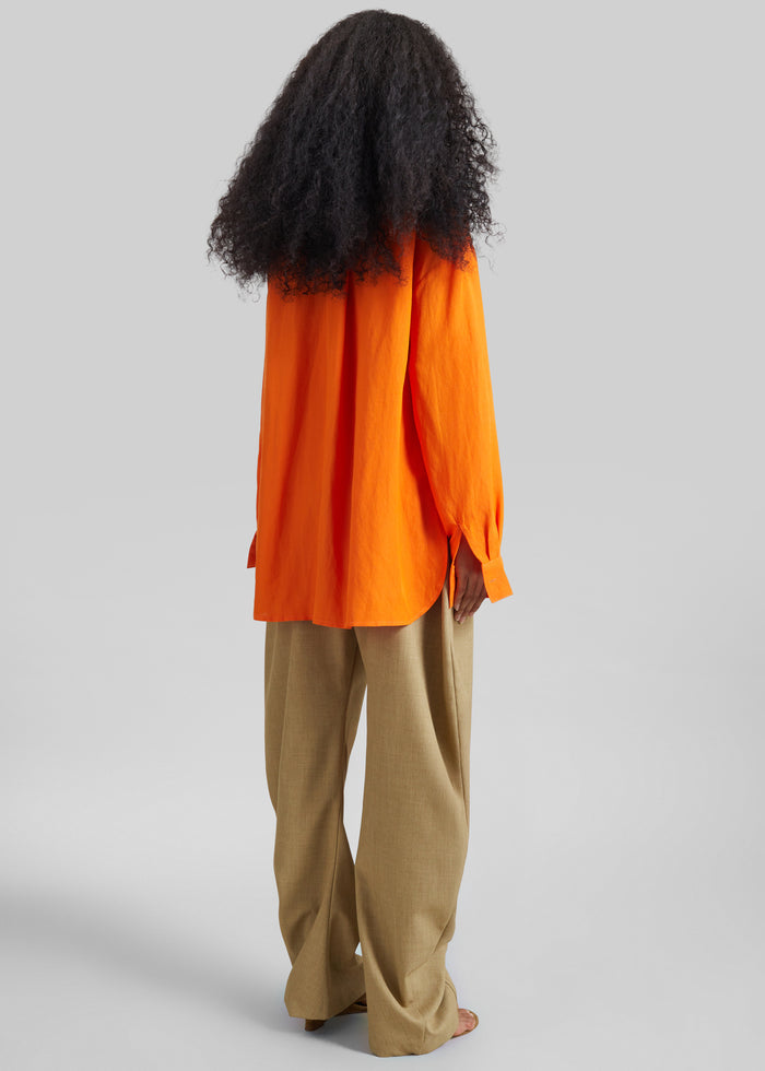 Miery Linen Oversized Shirt - Orange