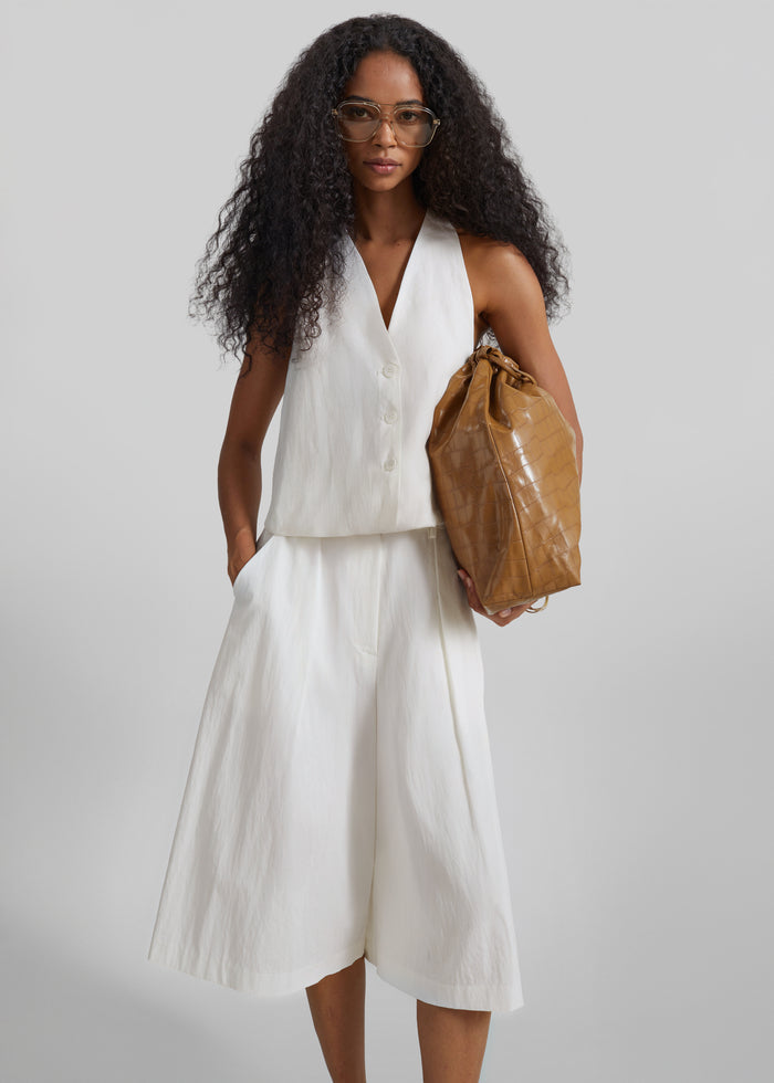 Miglia Linen Trapeze Vest - Ivory
